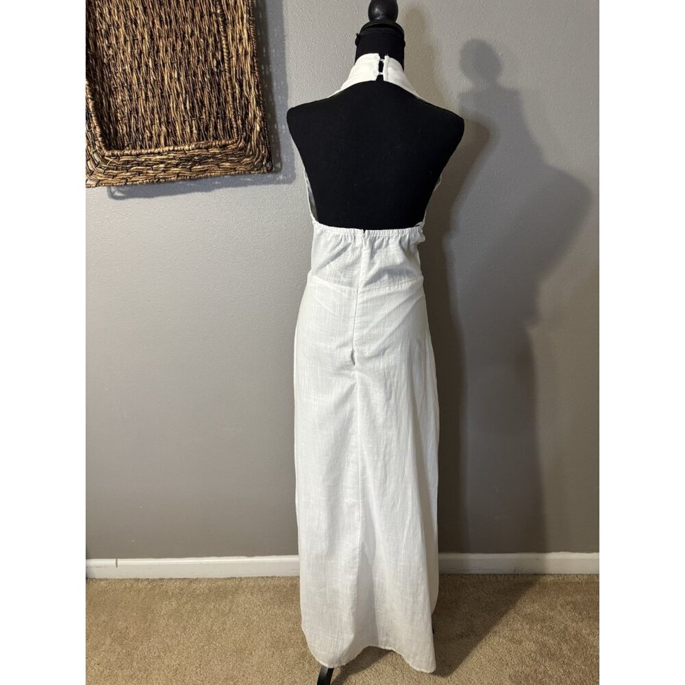 Petal & Pup White Cotton Halter Midi Maxi Dress S Small Sleeveless - Picture 4 of 15